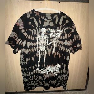 Skeleton Graphic Tie-Dye T-Shirt
